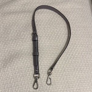 Gray Coach Leather Strap with Silver Hardware